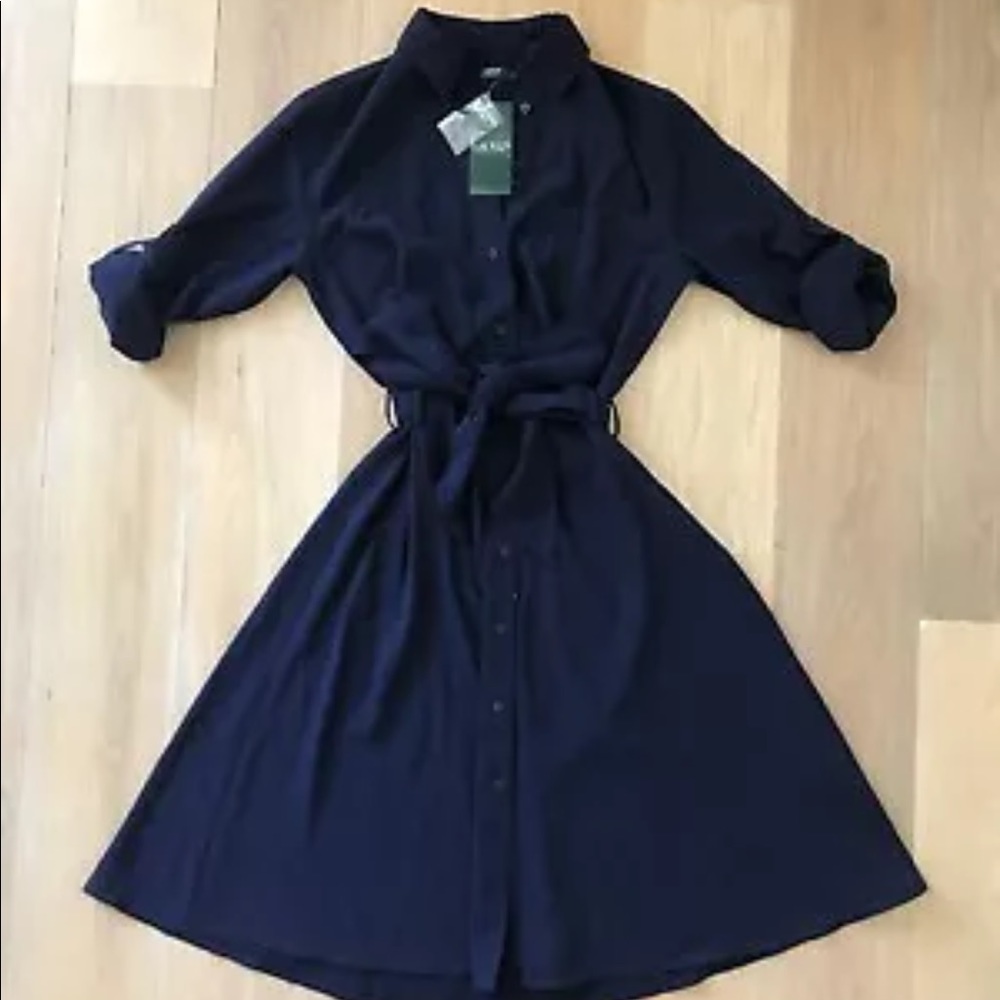 Ralph Lauren Navy Midi Dress